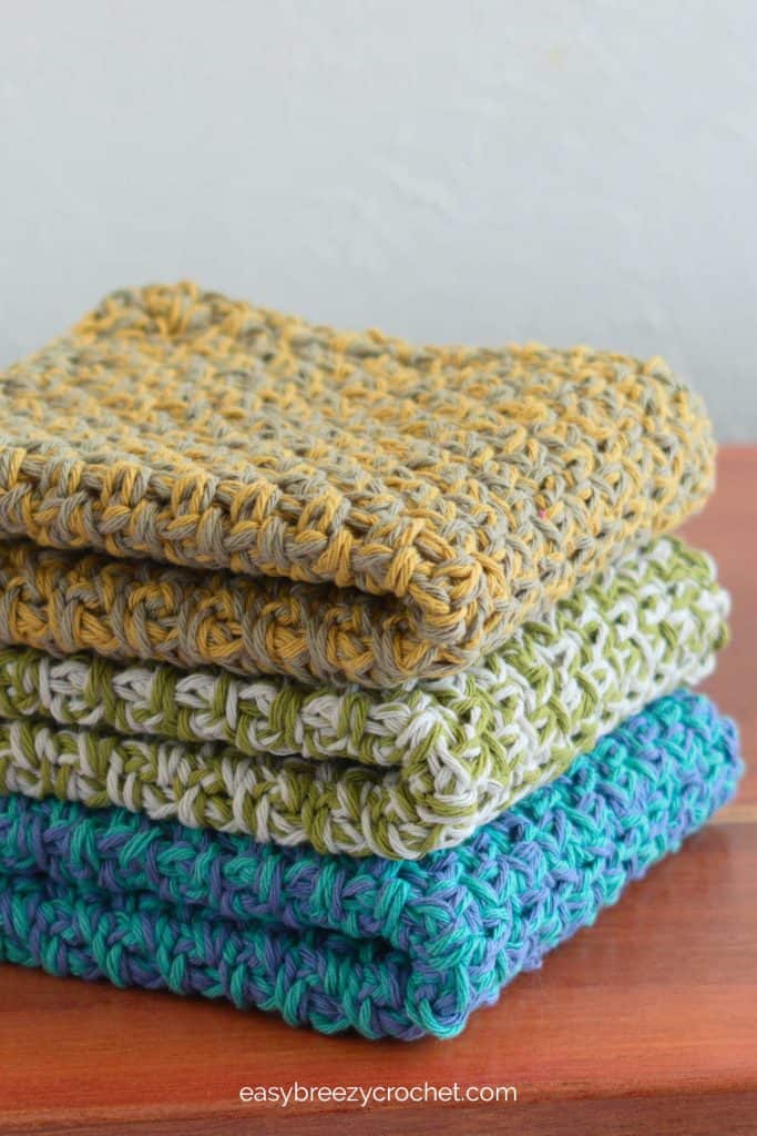 Moss Stitch Crochet Dishcloth Easy Breezy Crochet