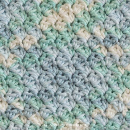 A close up of Suzette stitch crochet.