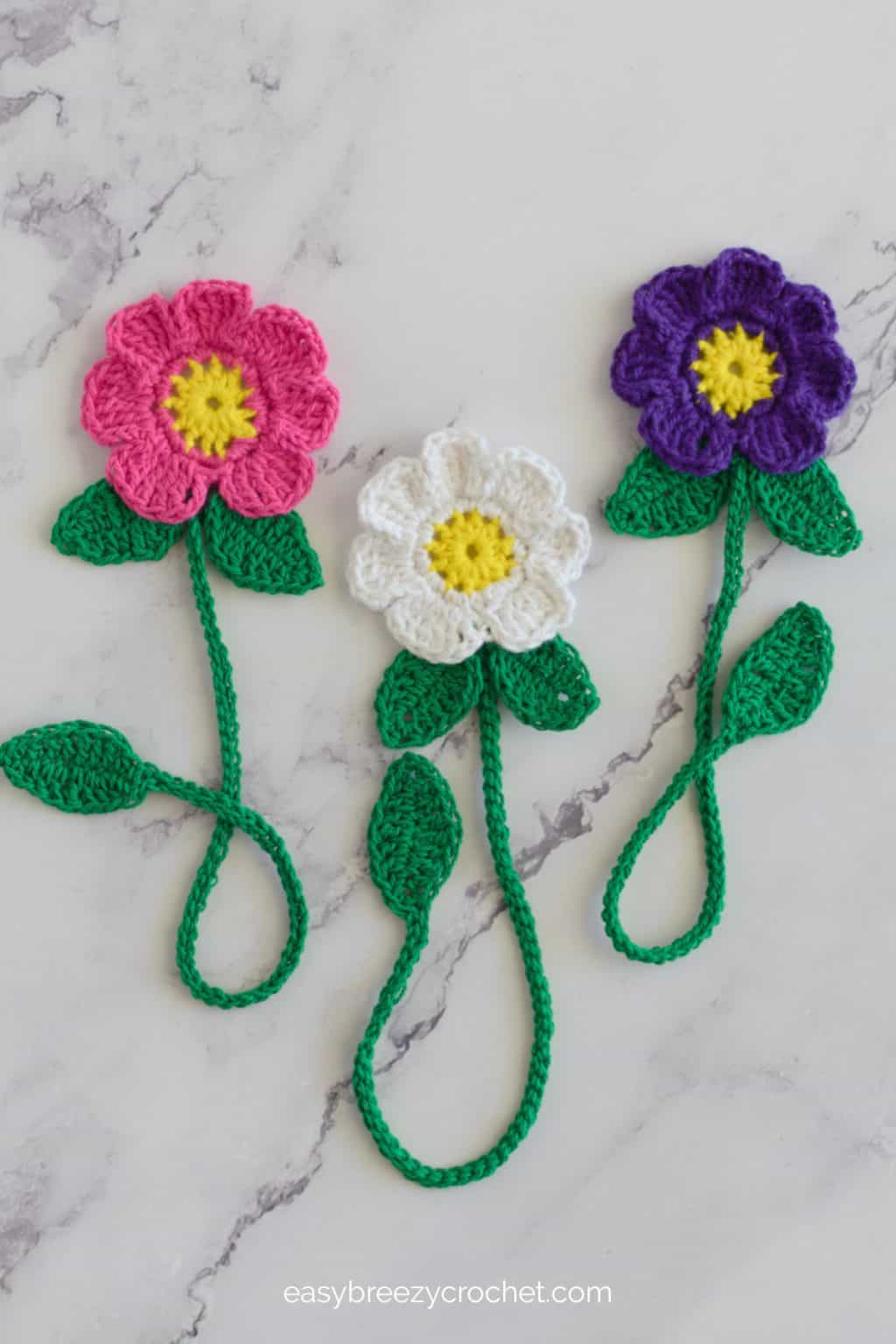 Crochet Flower Bookmark Easy Breezy Crochet