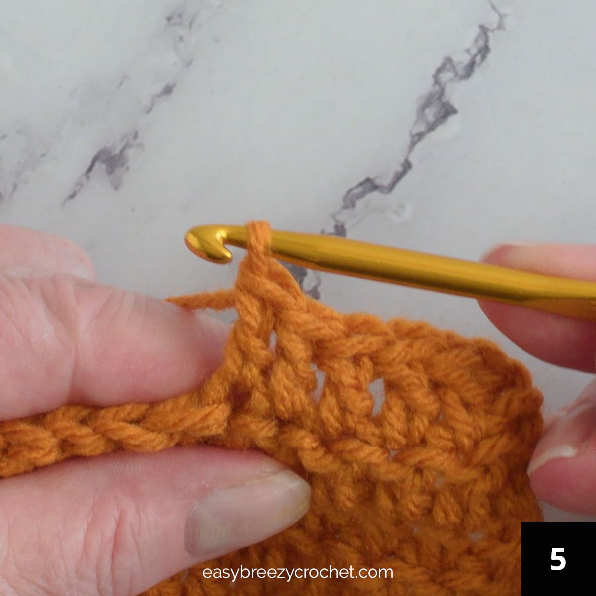 One loop on a crochet hook.
