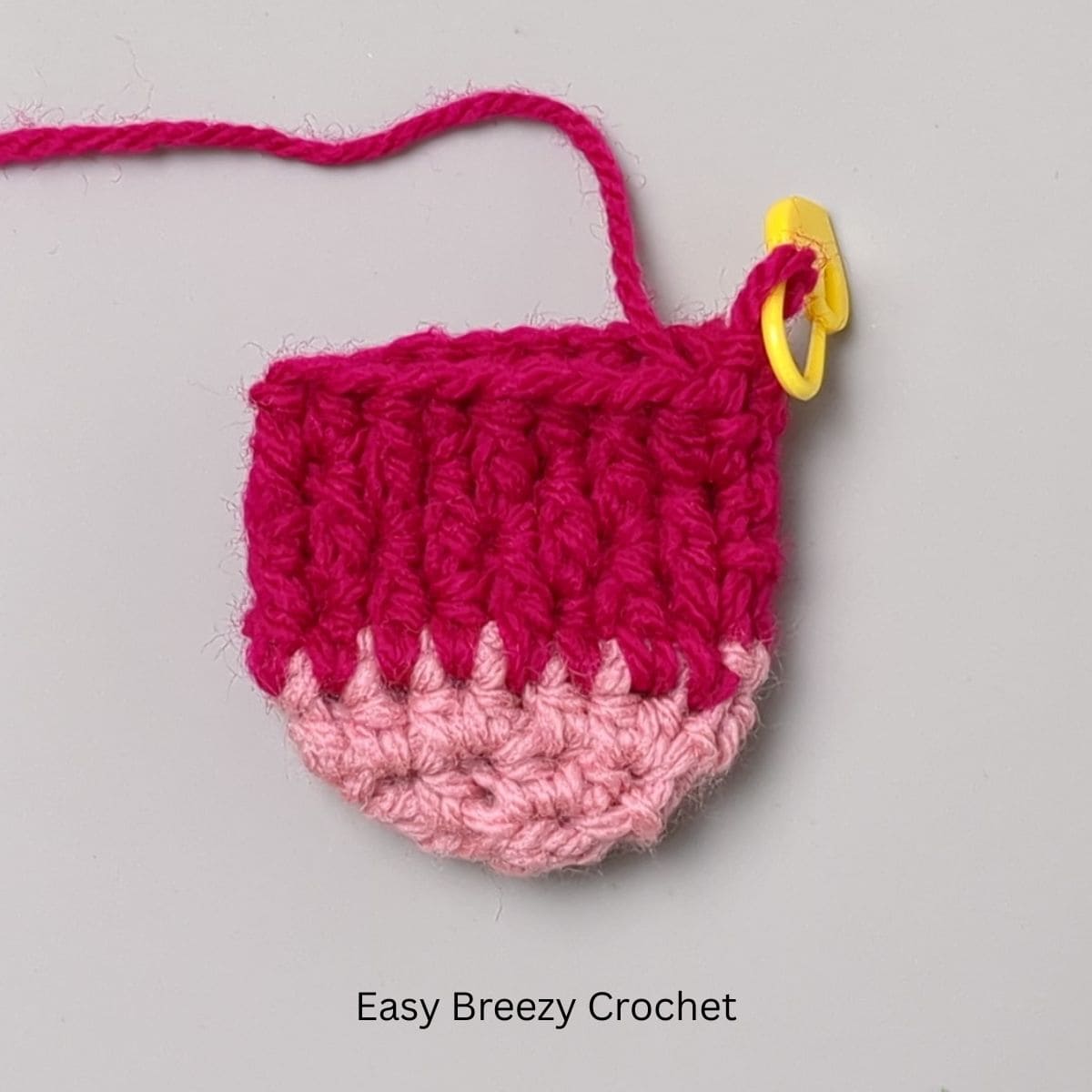 Start of a crochet stocking.