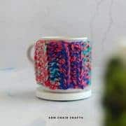 Crochet mug cozy.