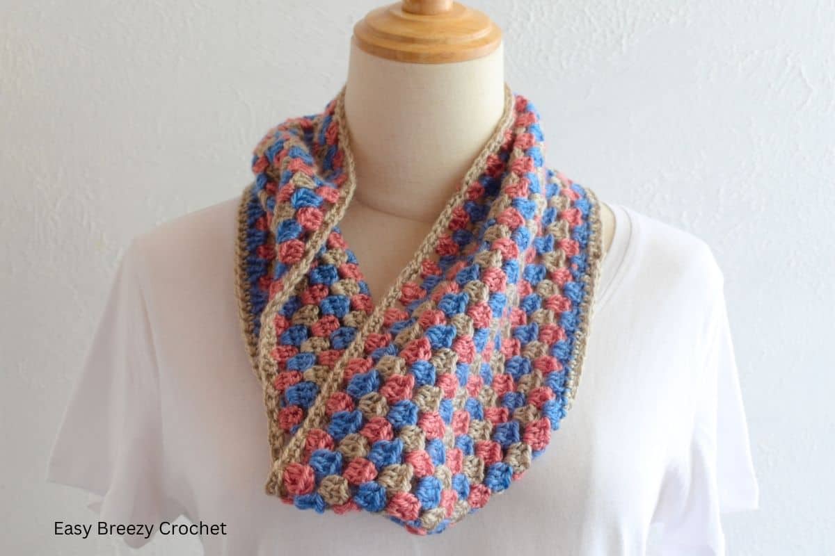 Crochet cowl.