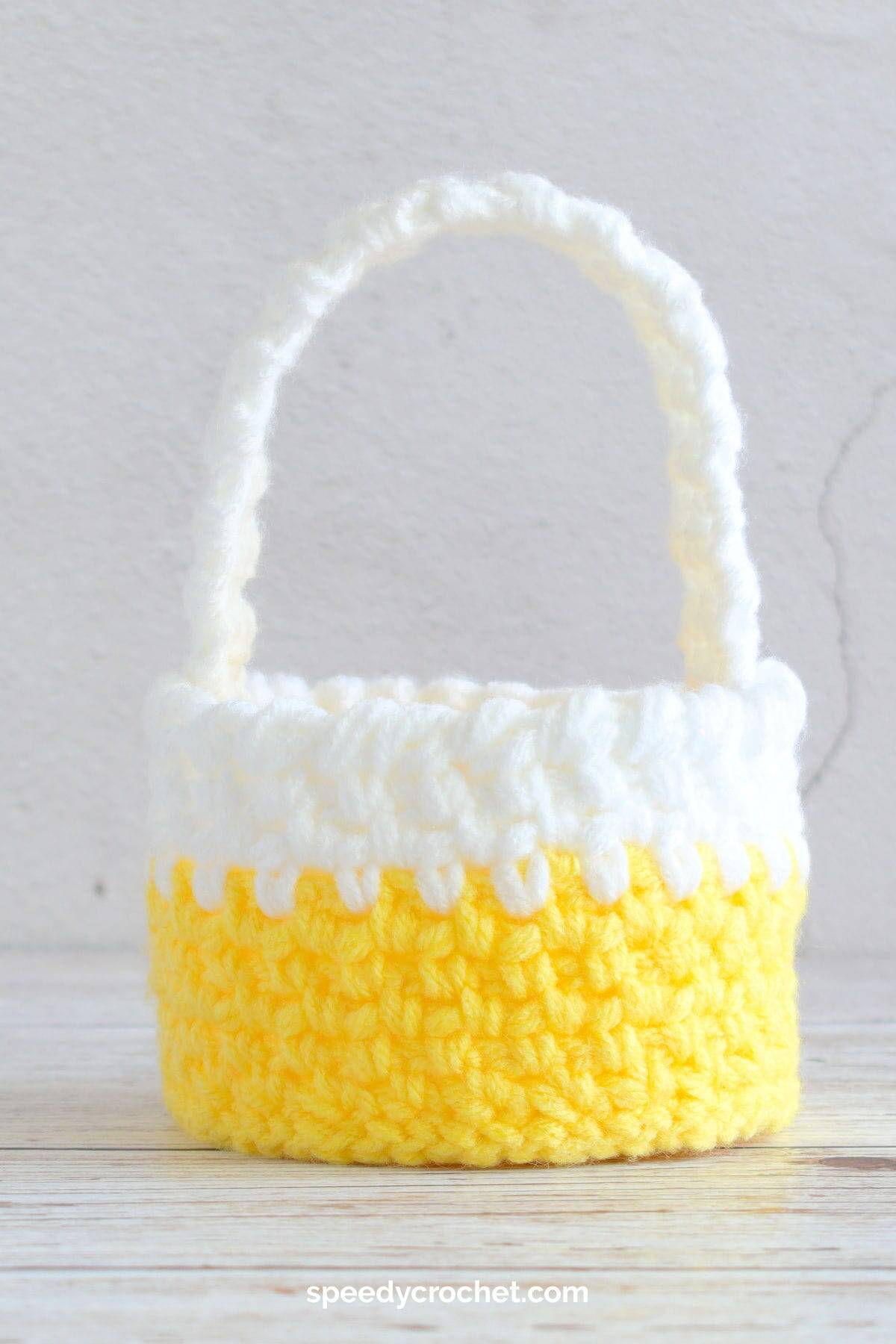 Moss stitch crochet basket.