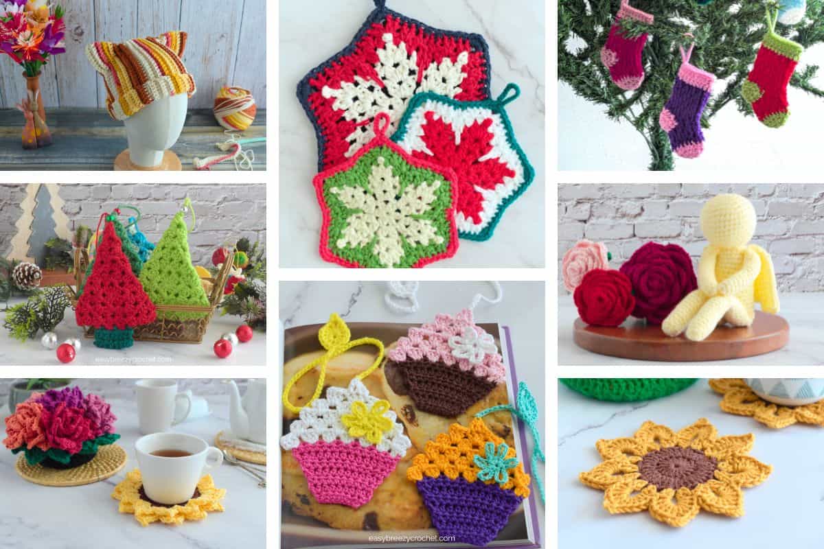 Image collage of crochet patterns.