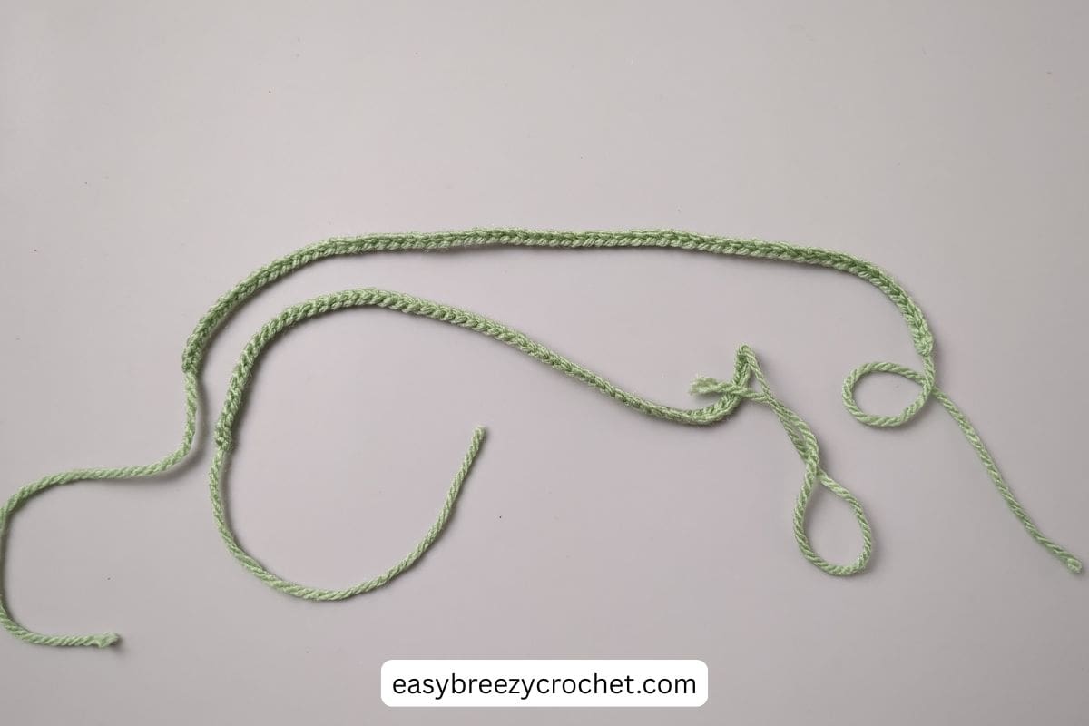 Two pieces of crochet chains.