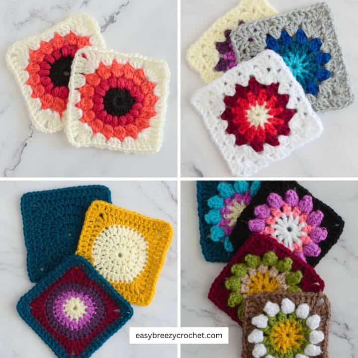 Collage of granny squares