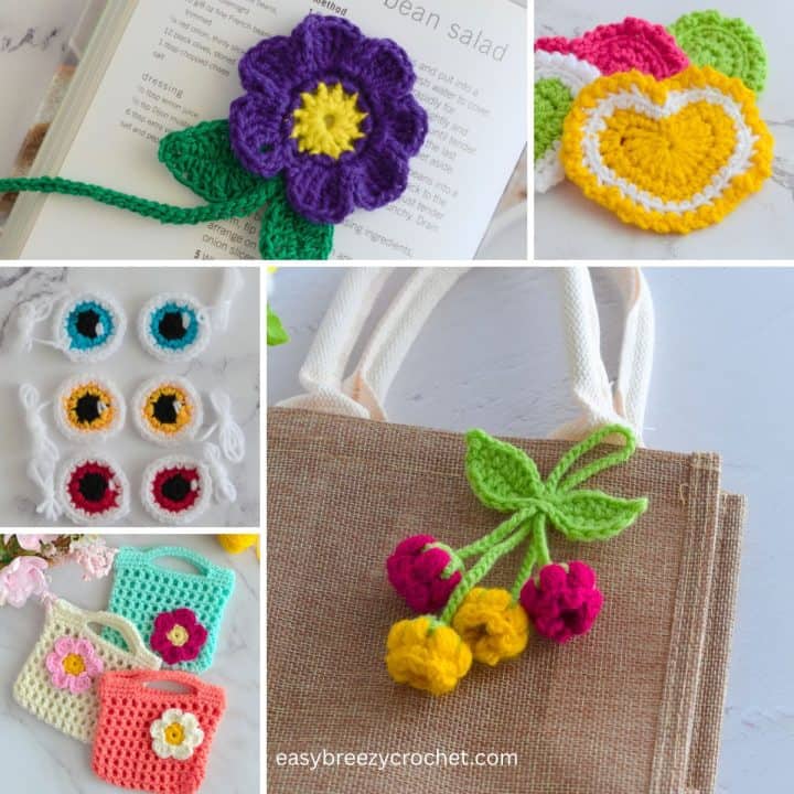 Crochet flowers and motifs.