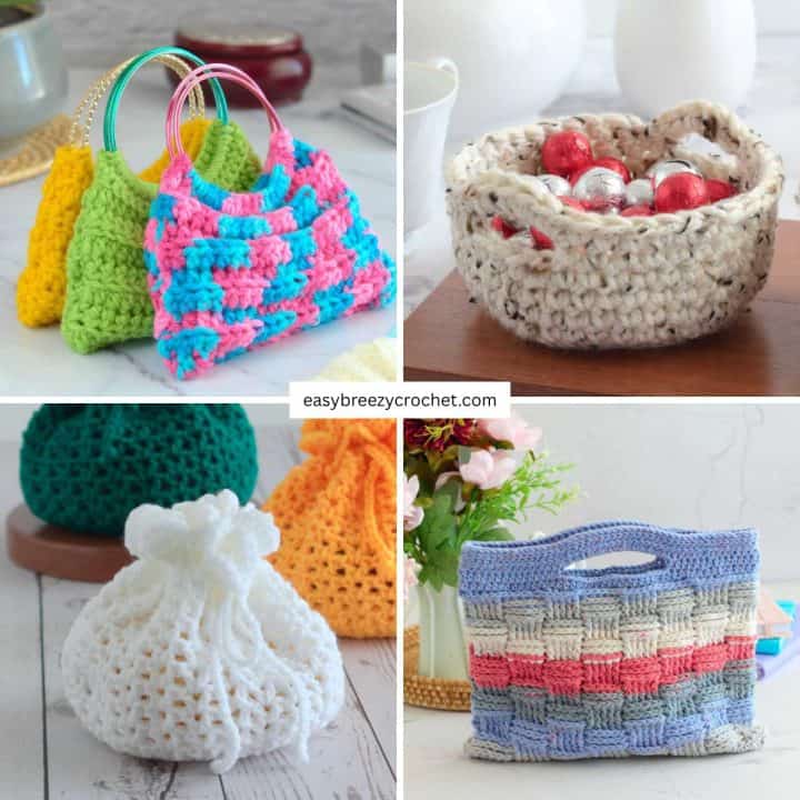 Crochet bags and basketes.