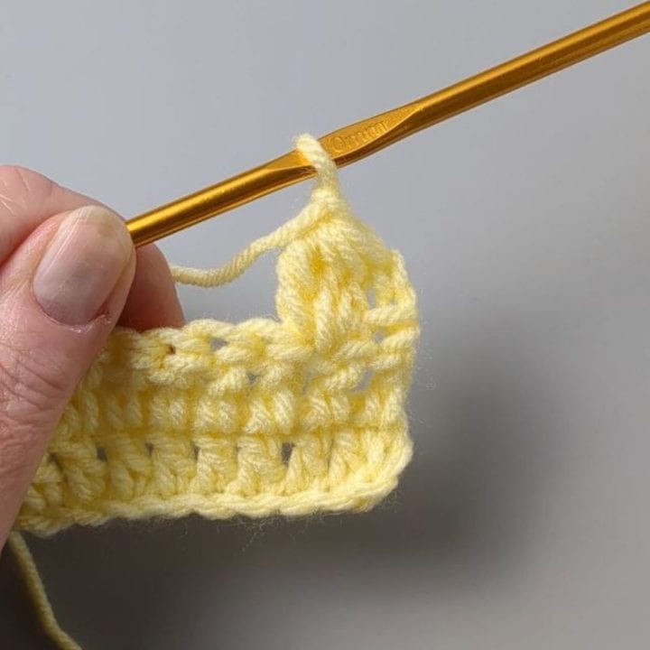 Double crochet cluster with 3 stitches.