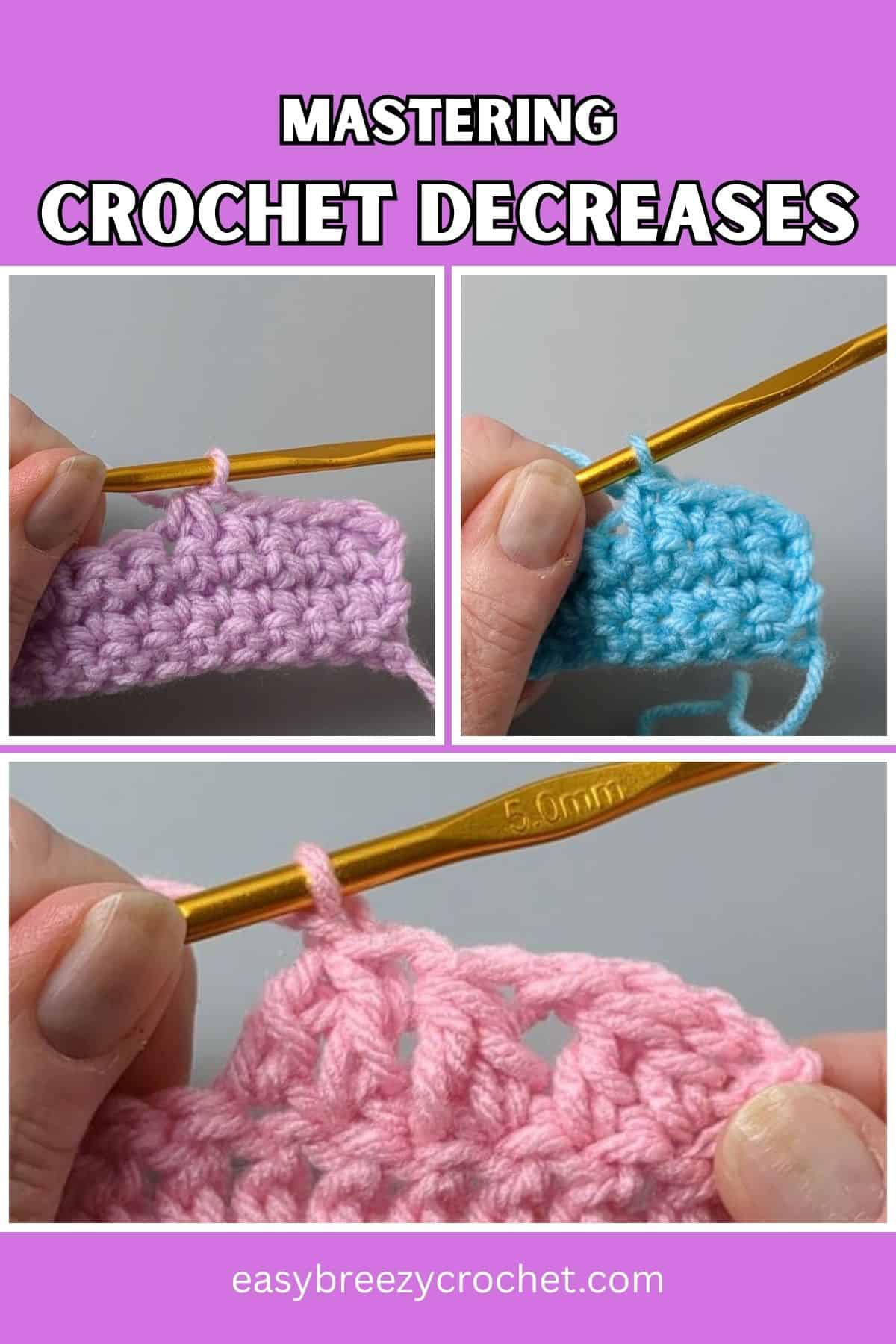 Mastering crochet decreases.