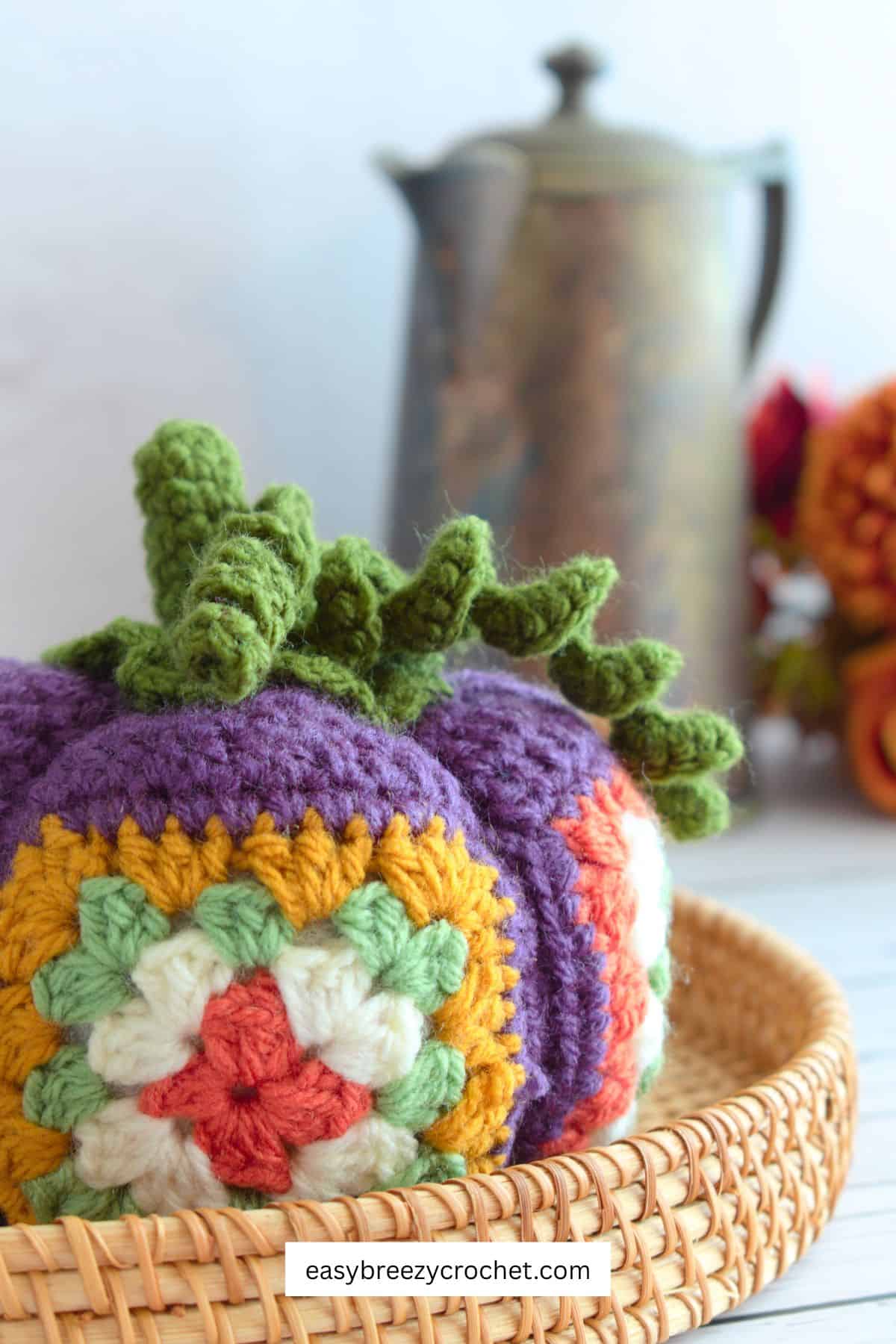 Patchwork granny square pumpkin.