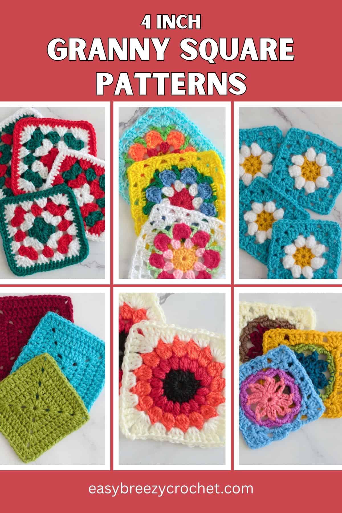 4 inch granny squares.