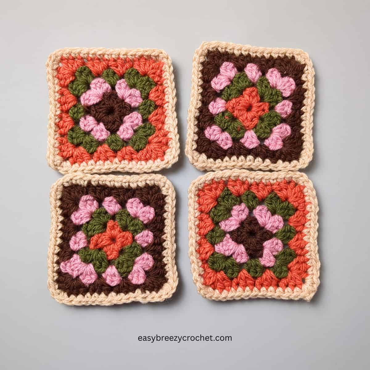 Four granny squares.
