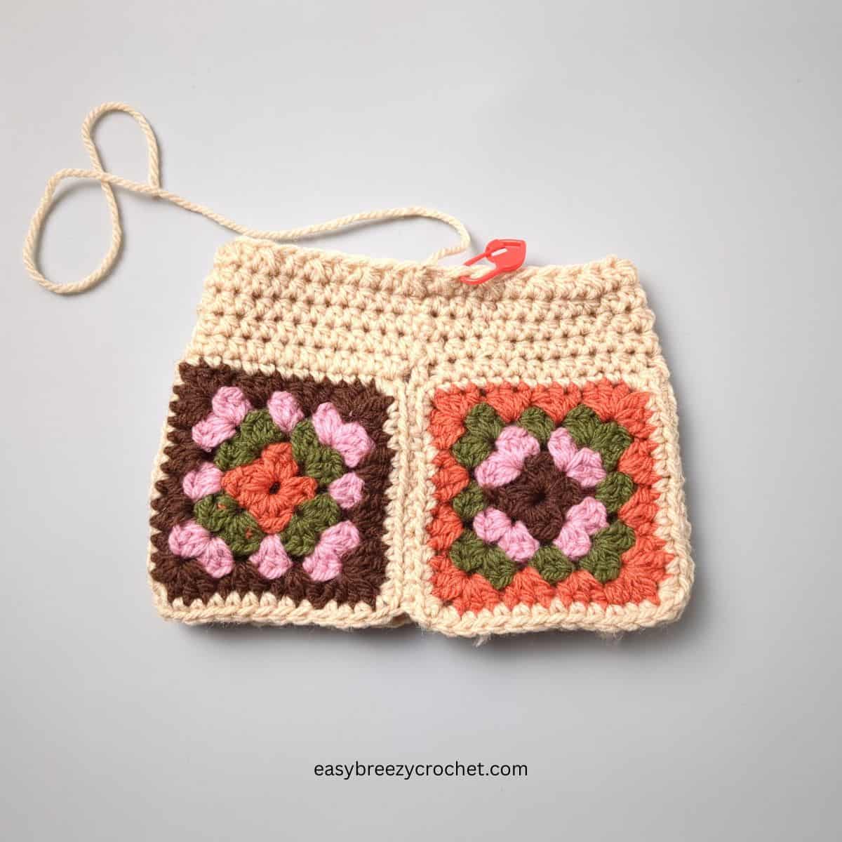 Image showing incomplete granny square pumpkin.