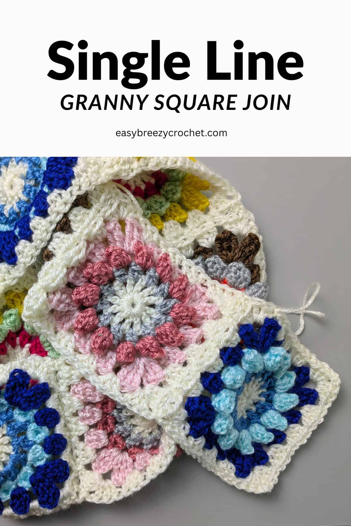Granny squares joined in a single line.