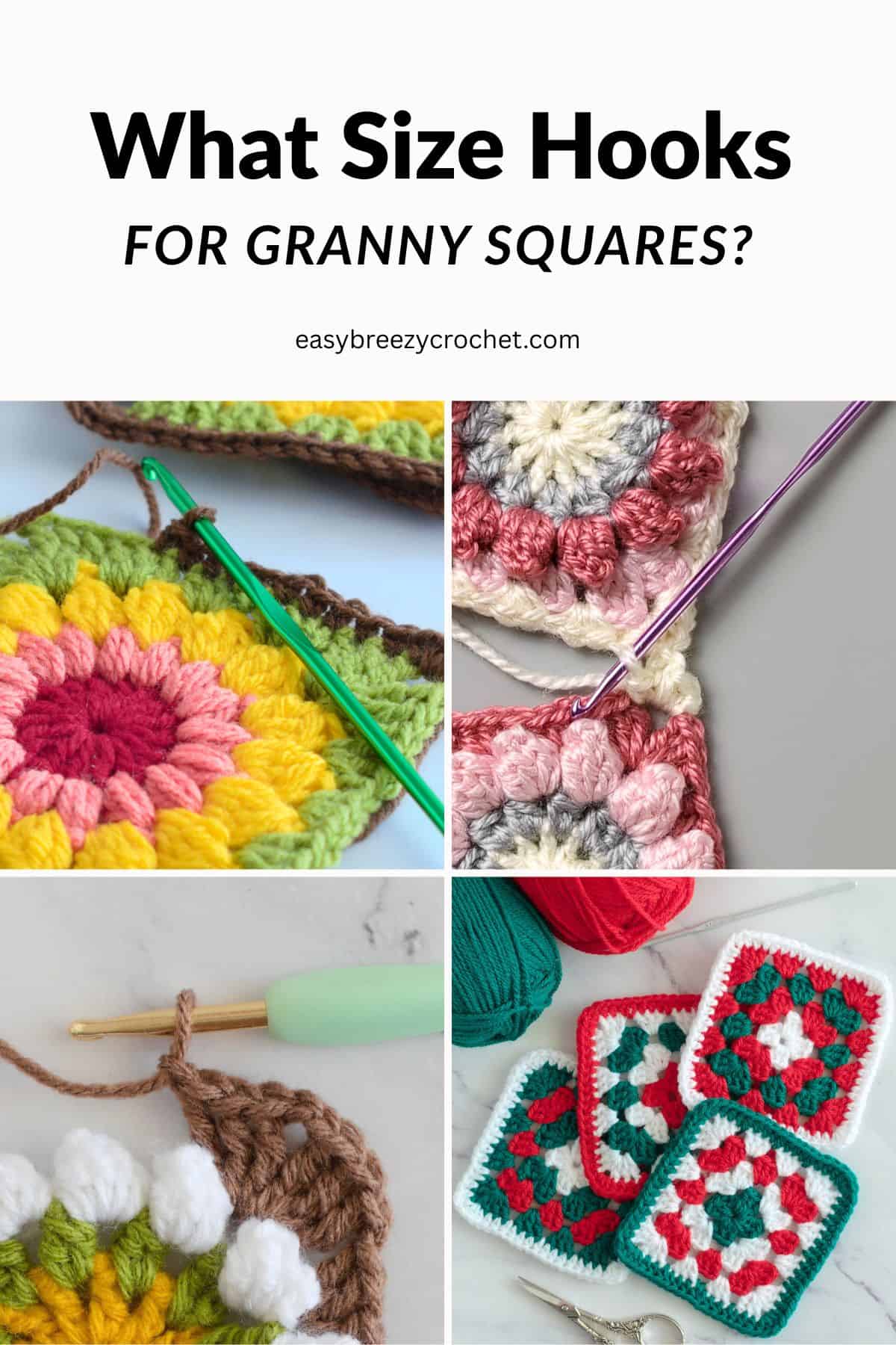 Granny squares and hooks.