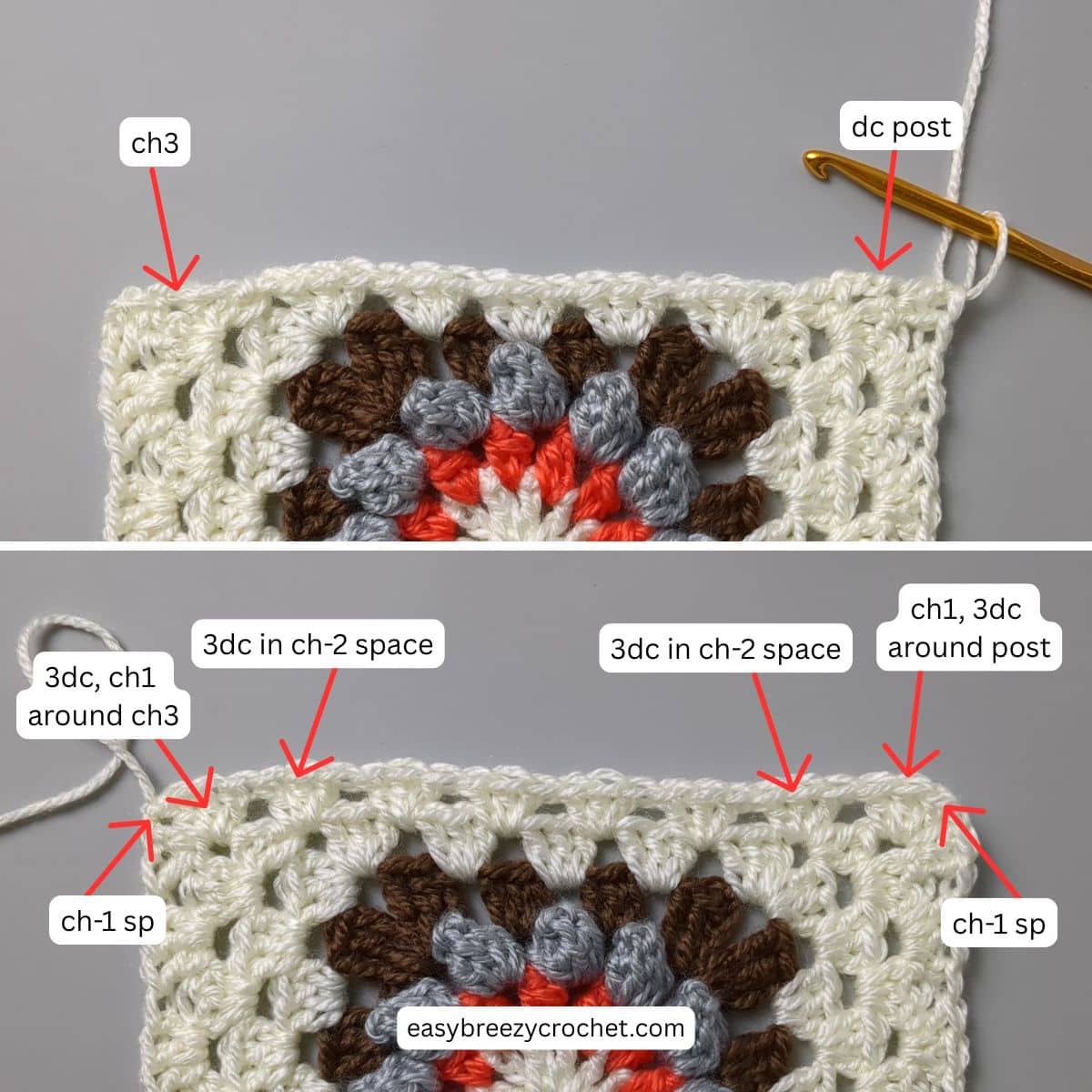 Image instructions on how to start crochet on short side of scarf.