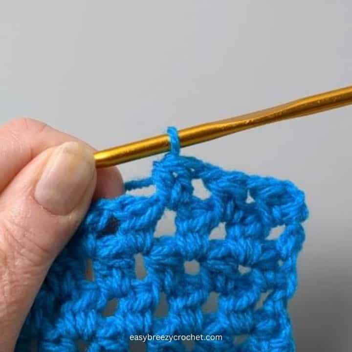 Half double crochet 2 cluster stitch.