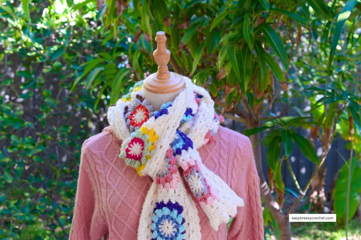 Granny square scarf.
