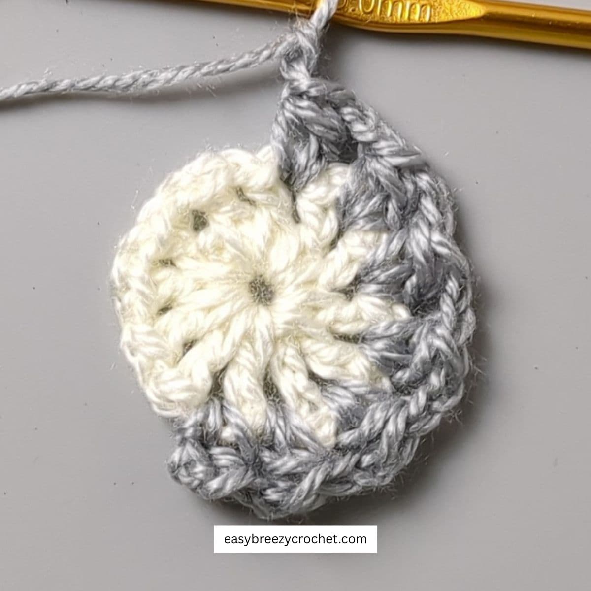 Two round crochet circle.