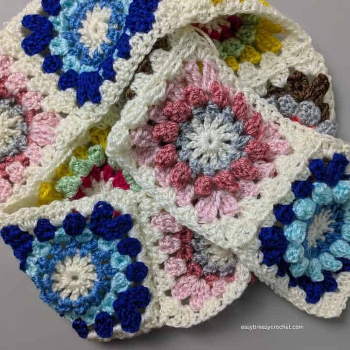 Joined granny squares.