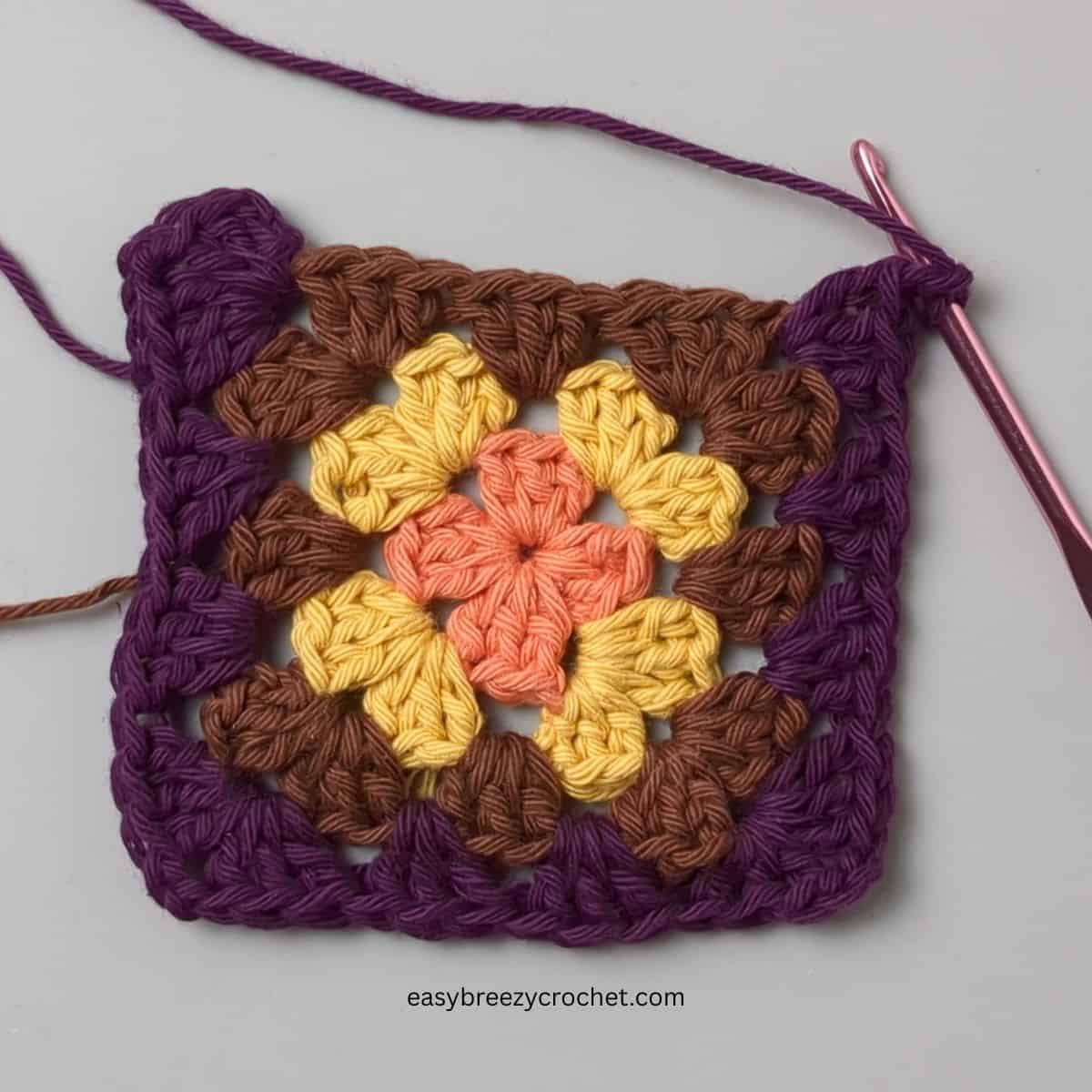 Round four of a granny square.