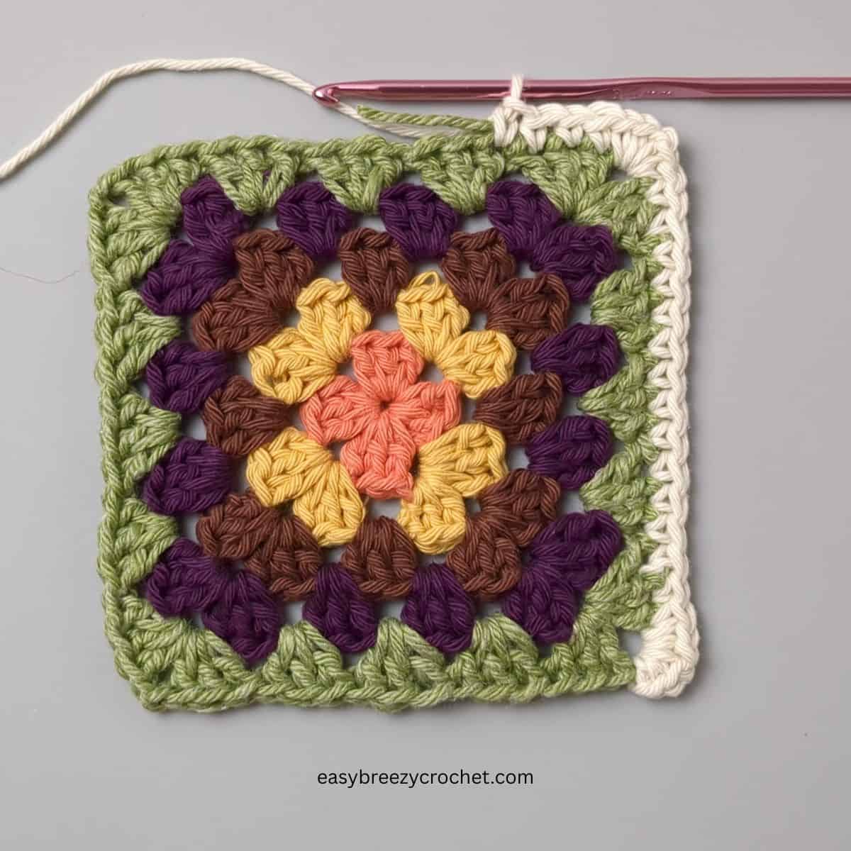 Border round on a granny square.