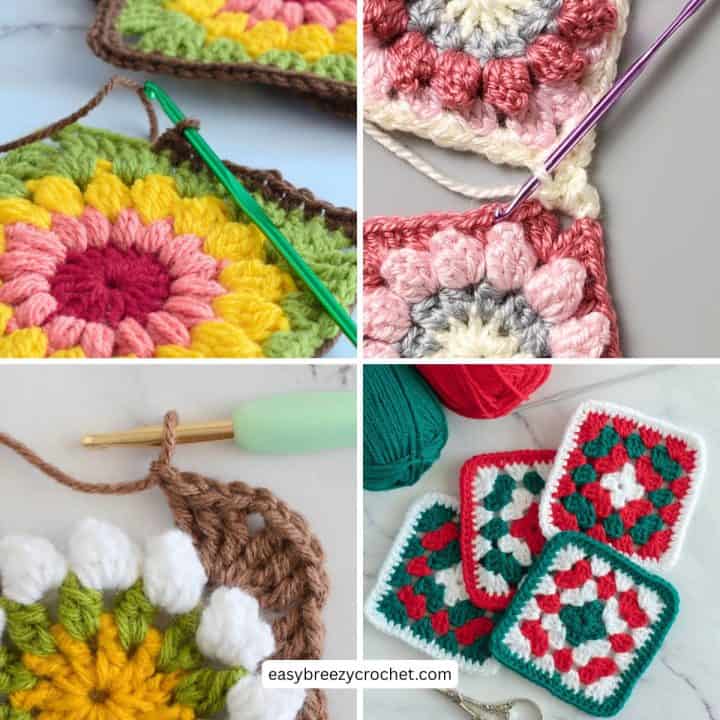 Granny squares and hooks.
